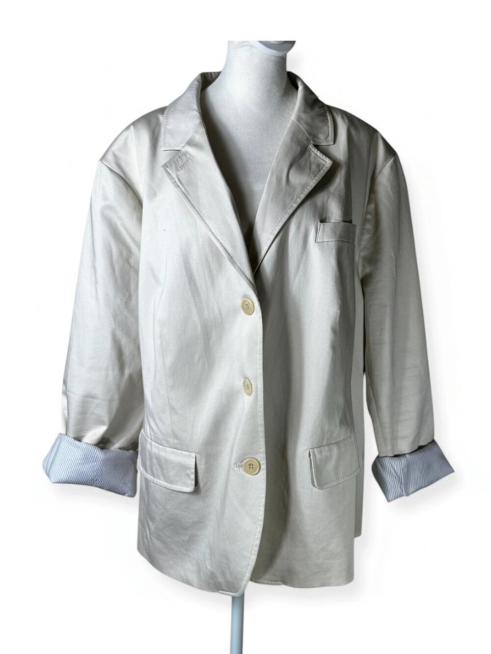 TALBOTS Woman Natural Tan Stretch Cotton Blazer | Size 24W